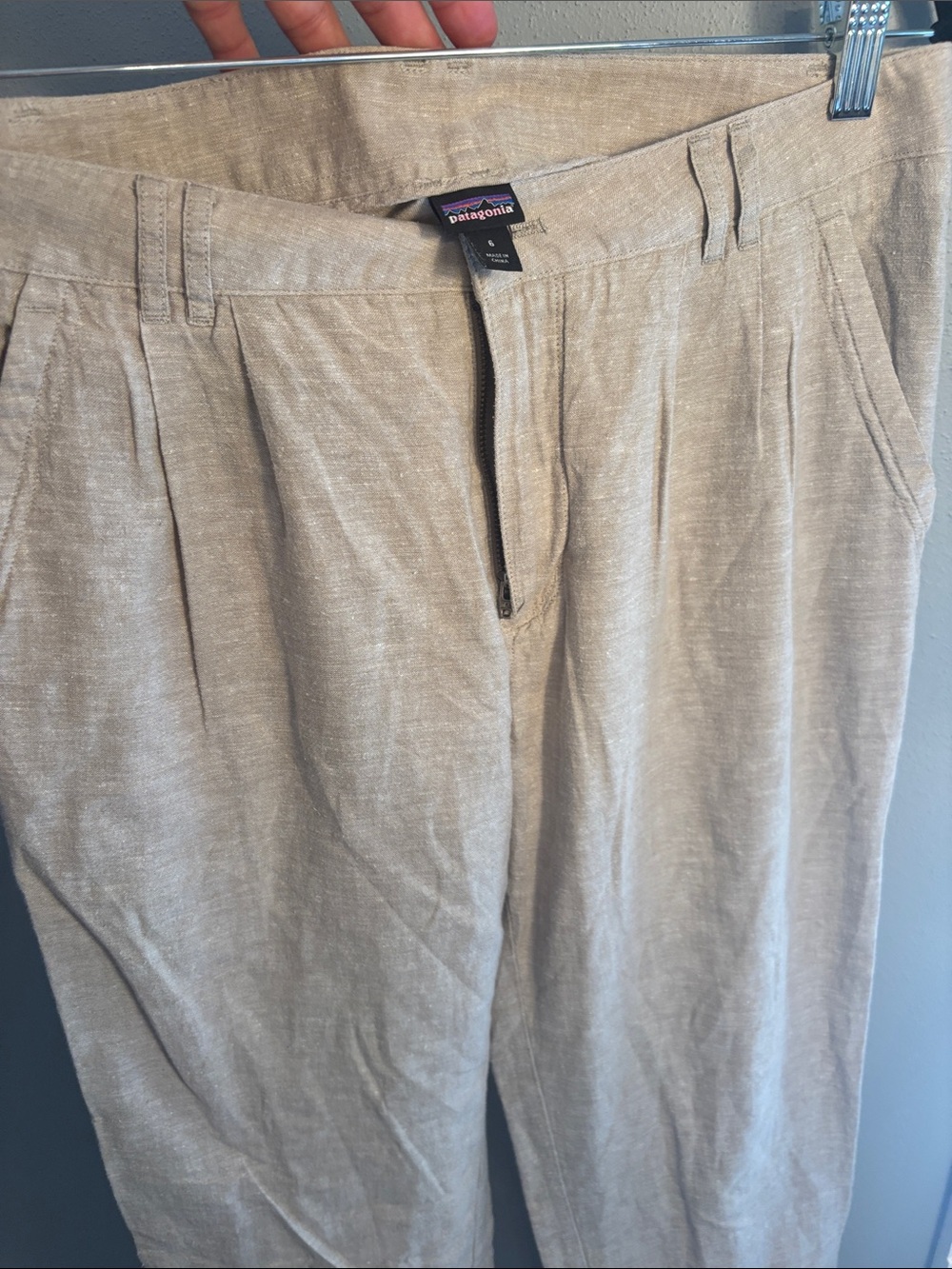 Patagonia Women’s Island Hemp Light Beige Linen-Blend TrousersSz 6, EUC